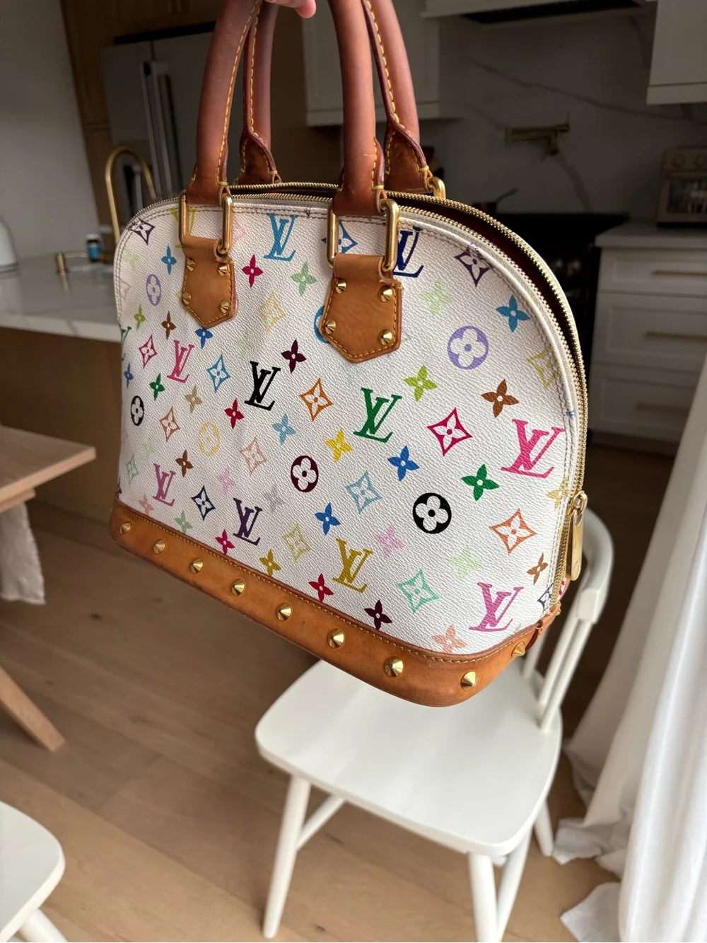 Authentic Louis Vuitton x Takashi Murakami White Multicolor Alma PM Bag 2003 - Picture 10 of 10